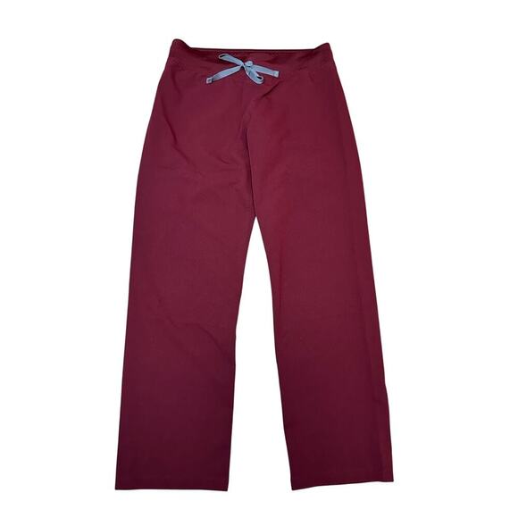Figs Livingston Basic Scrub Pants in Burgundy - Picture 1 of 5